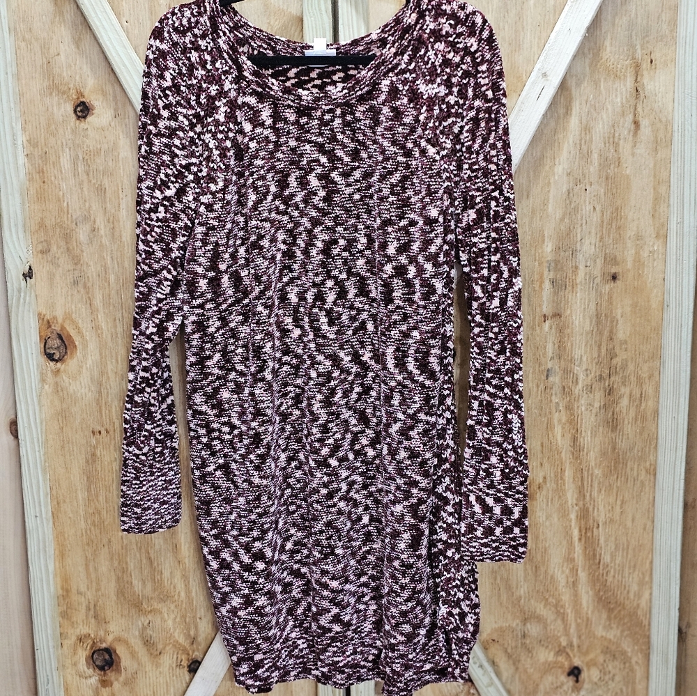 EUC 3xl Lauren Sweater dress maroon/pink